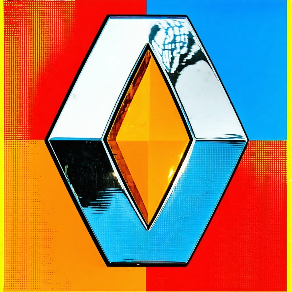 Pop Art image featuring the Renault logo variant-1