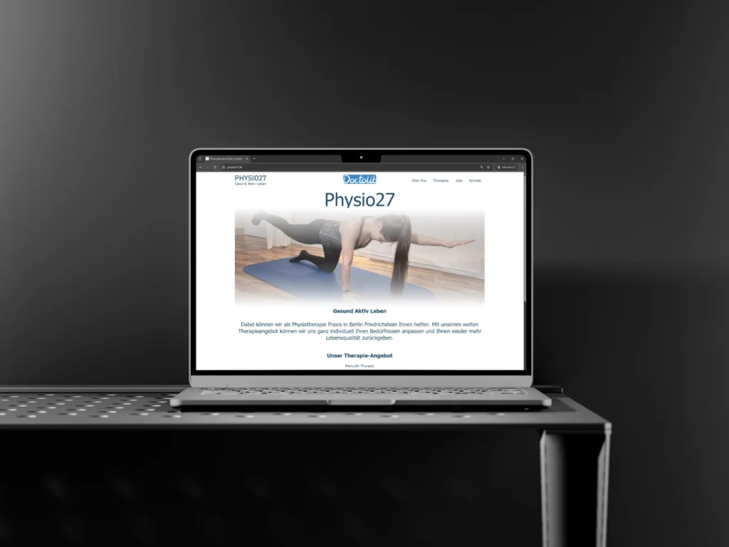 Physio27 Hompage auf Mac